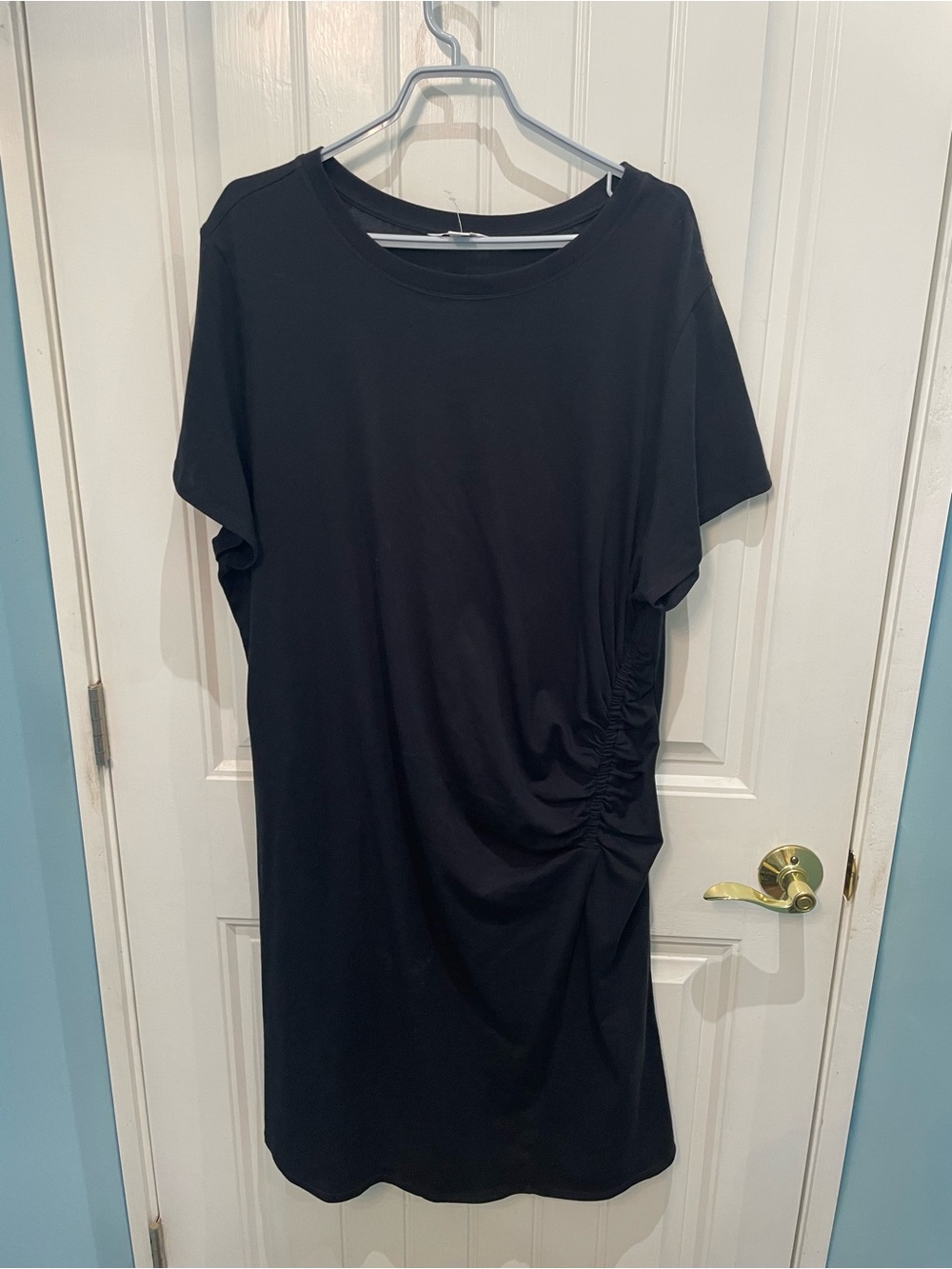 Joe Fresh Black Crewneck Short Sleeve Tee Dress Plus Size